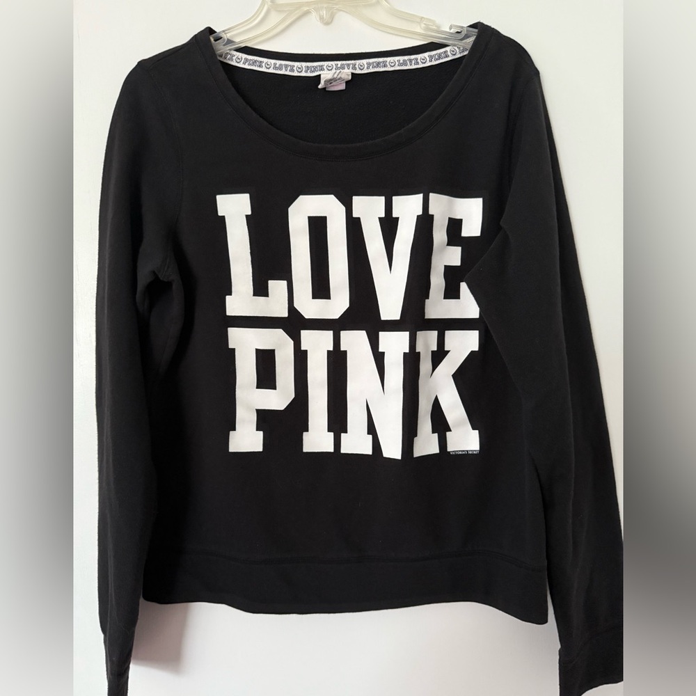 PINK Victoria's Secret "Love Pink" Black Sweatshirt